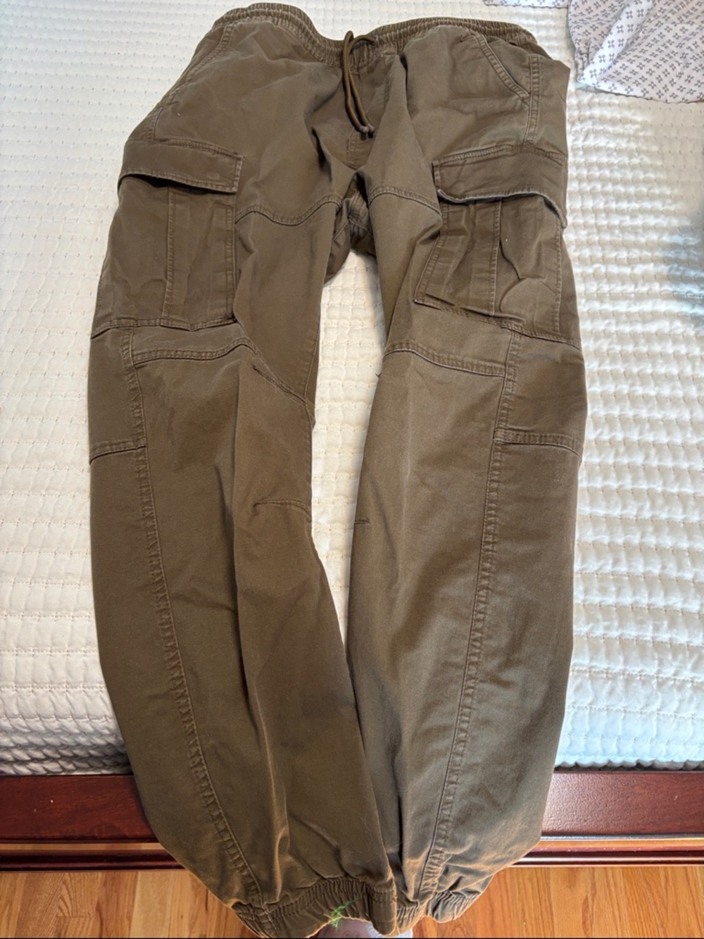 H&M Men's Cargo Pants in brown with Drawstring Waist